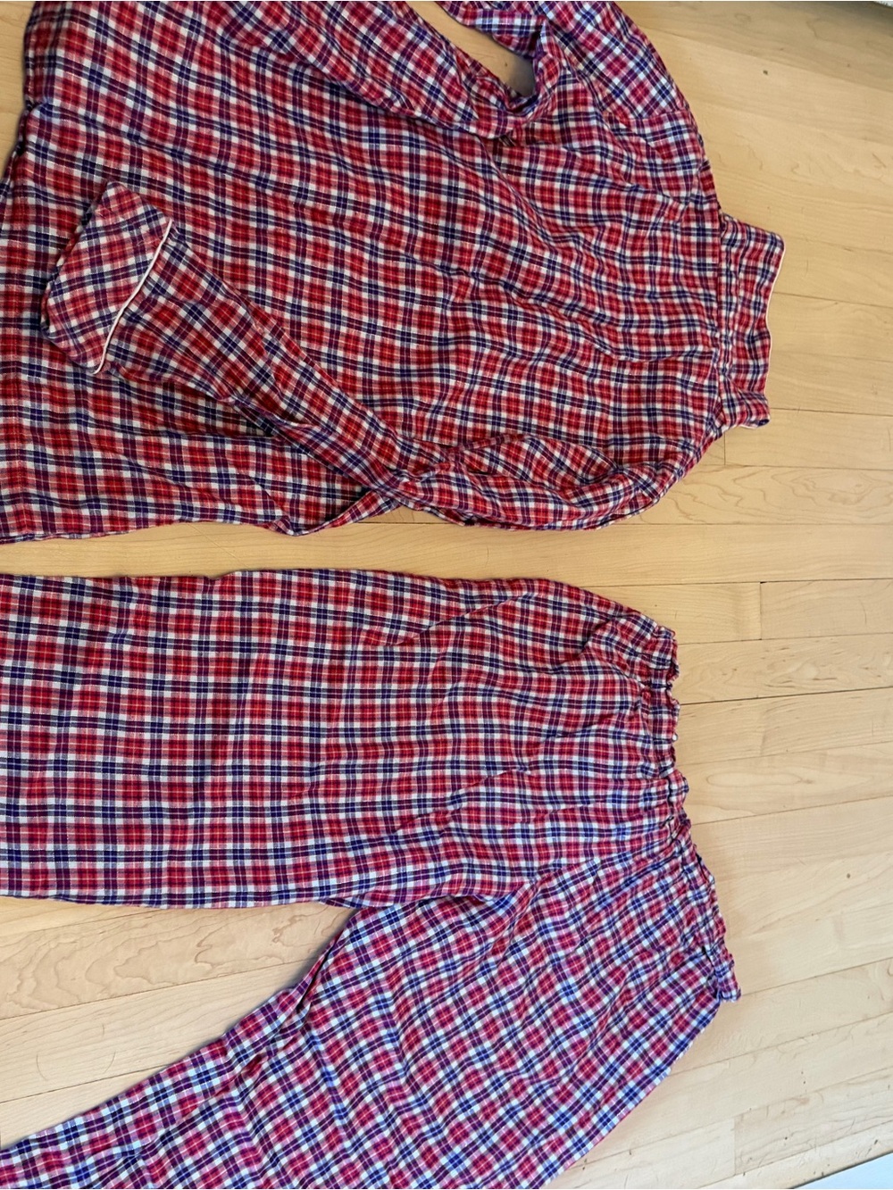 Victoria's Secret Red Plaid Pajama Set - Button-Up Top & Drawstring Pants cotton - Picture 12 of 15